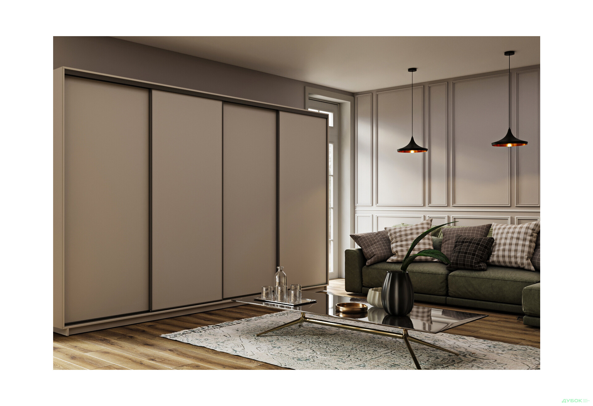 Шафа-купе Garant 4-дверна 360x240x60 см - Зображення 2 Зображення 2 - Шафа-купе Garant 4-дверна 360x240x60 см