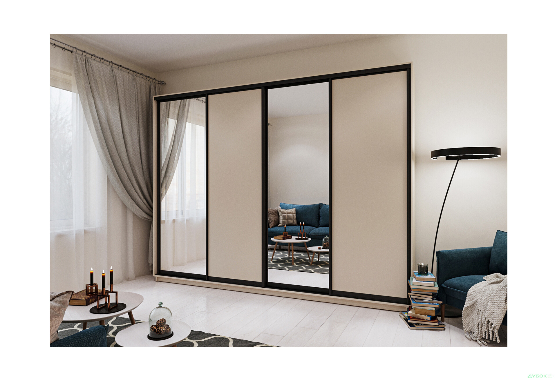 Зображення 7 - Шафа-купе Garant 4-дверна 350x220x60 см