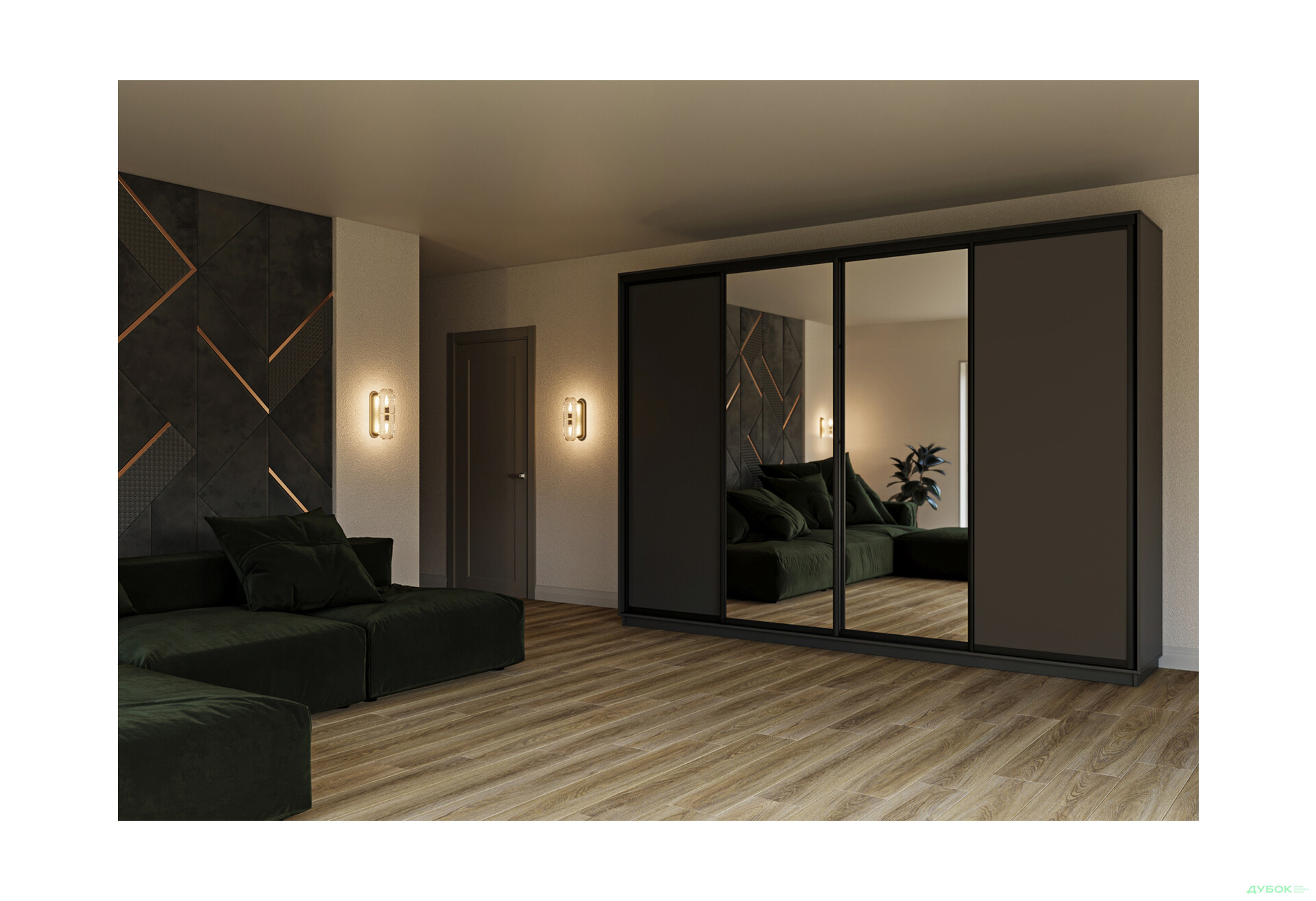 Шафа-купе Garant 4-дверна 350x240x45 см - Зображення 4 Зображення 4 - Шафа-купе Garant 4-дверна 350x240x45 см