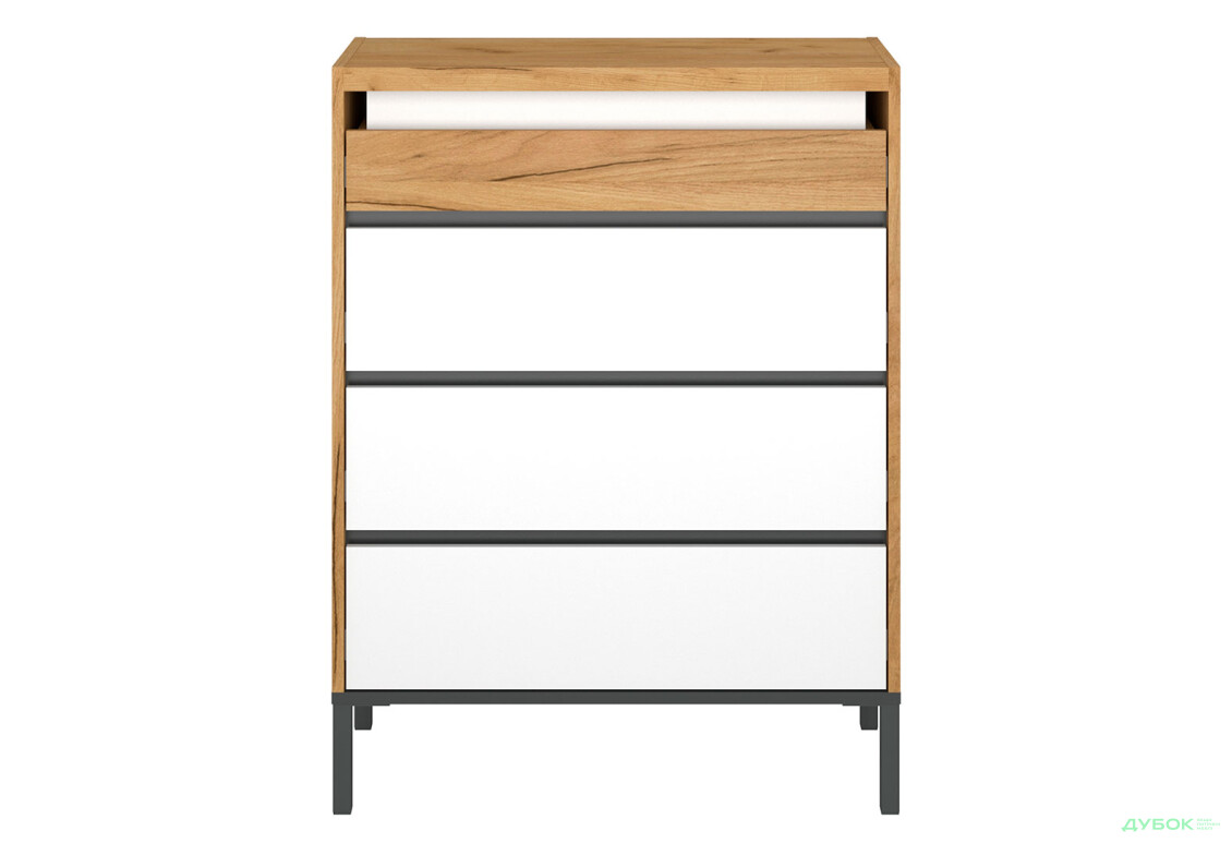 Комод VMV holding Палмор з 4 шухлядами 77 см Дуб крафт золотий/Білий - Зображення 3 Зображення 3 - Комод VMV holding Палмор з 4 шухлядами 77 см Дуб крафт золотий/Білий