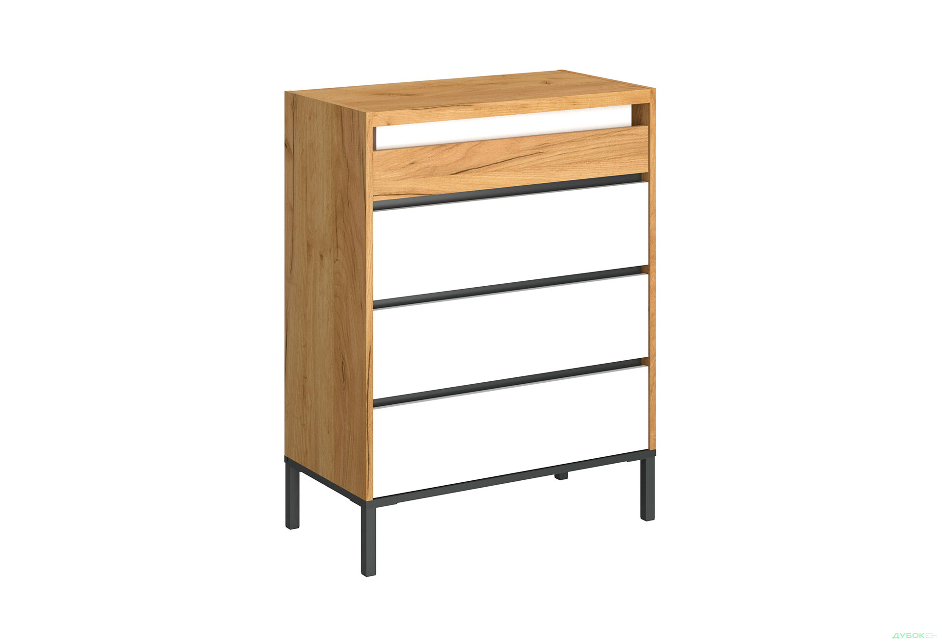 Комод VMV holding Палмор з 4 шухлядами 77 см Дуб крафт золотий/Білий - Зображення 4 Зображення 4 - Комод VMV holding Палмор з 4 шухлядами 77 см Дуб крафт золотий/Білий