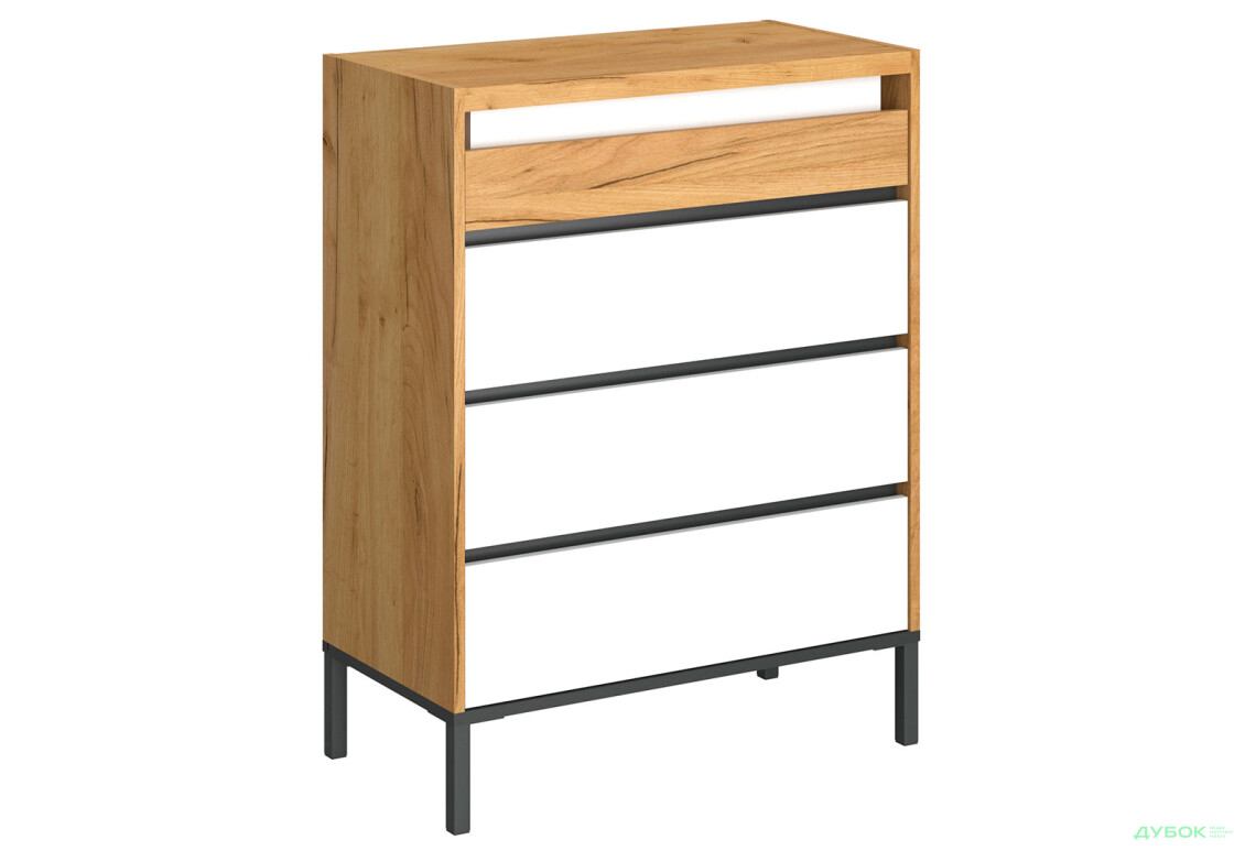 Комод VMV holding Палмор з 4 шухлядами 77 см Дуб крафт золотий/Білий - Зображення 4 Зображення 4 - Комод VMV holding Палмор з 4 шухлядами 77 см Дуб крафт золотий/Білий