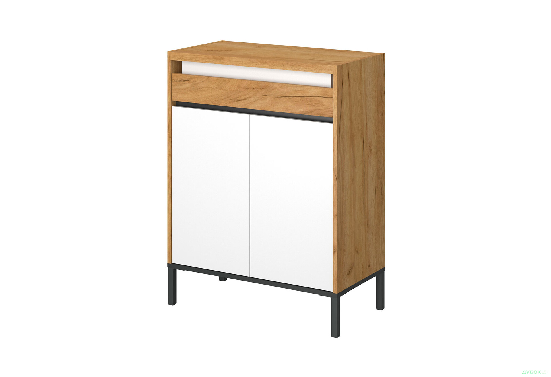 Изображение 1 - Комод VMV holding Палмор 2-дверный с ящиком 77 см Дуб крафт золотой/Белый