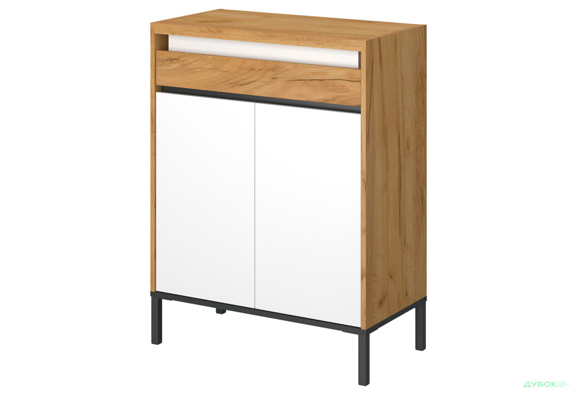 Комод VMV holding Палмор 2-дверный с ящиком 77 см Дуб крафт золотой/Белый