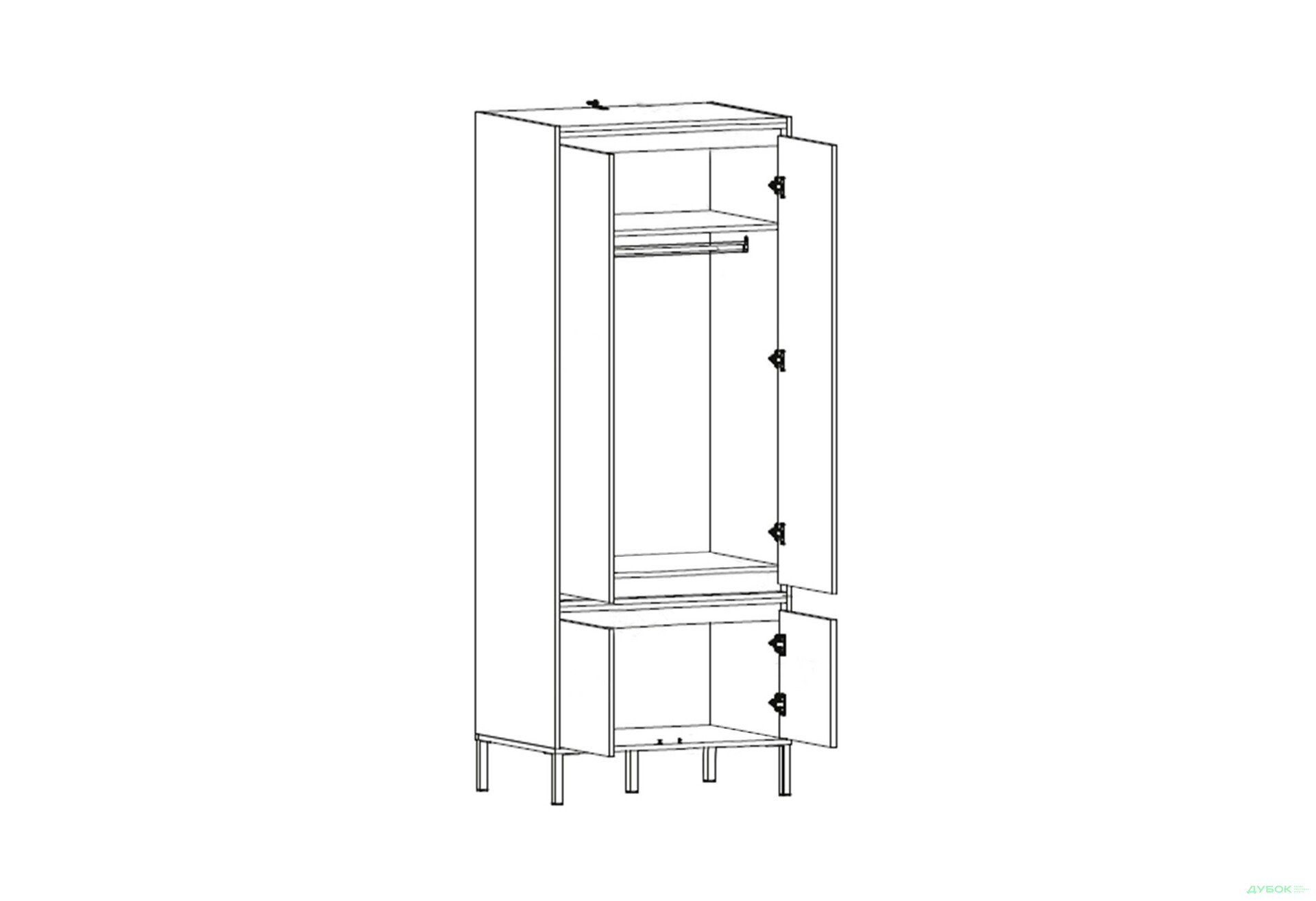 Зображення 4 - Шафа VMV holding Палмор 4-дверна 77 см Дуб крафт золотий /Білий