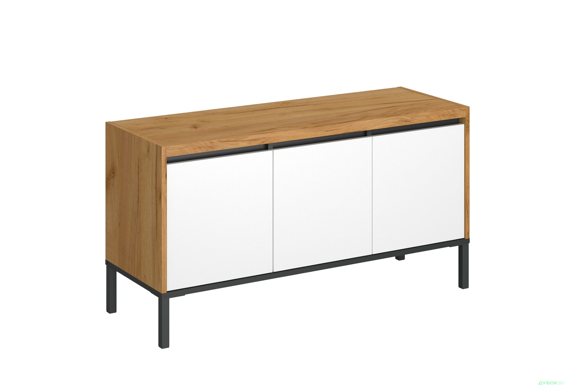 Тумба під ТВ VMV holding Палмор / Palmor з 3 дверцятами 114 см Дуб крафт золотий / білий - Зображення 3 Зображення 3 - Тумба під ТВ VMV holding Палмор / Palmor з 3 дверцятами 114 см Дуб крафт золотий / білий