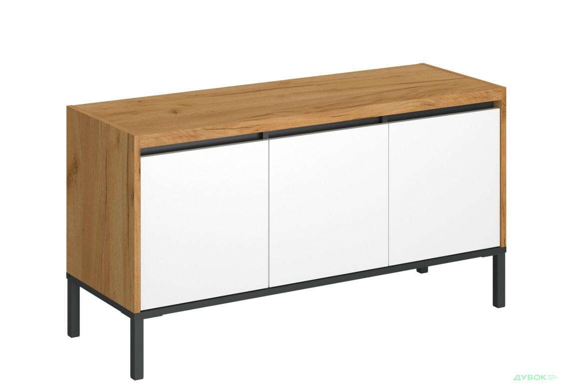 Тумба під ТВ VMV holding Палмор / Palmor з 3 дверцятами 114 см Дуб крафт золотий / білий - Зображення 3 Зображення 3 - Тумба під ТВ VMV holding Палмор / Palmor з 3 дверцятами 114 см Дуб крафт золотий / білий