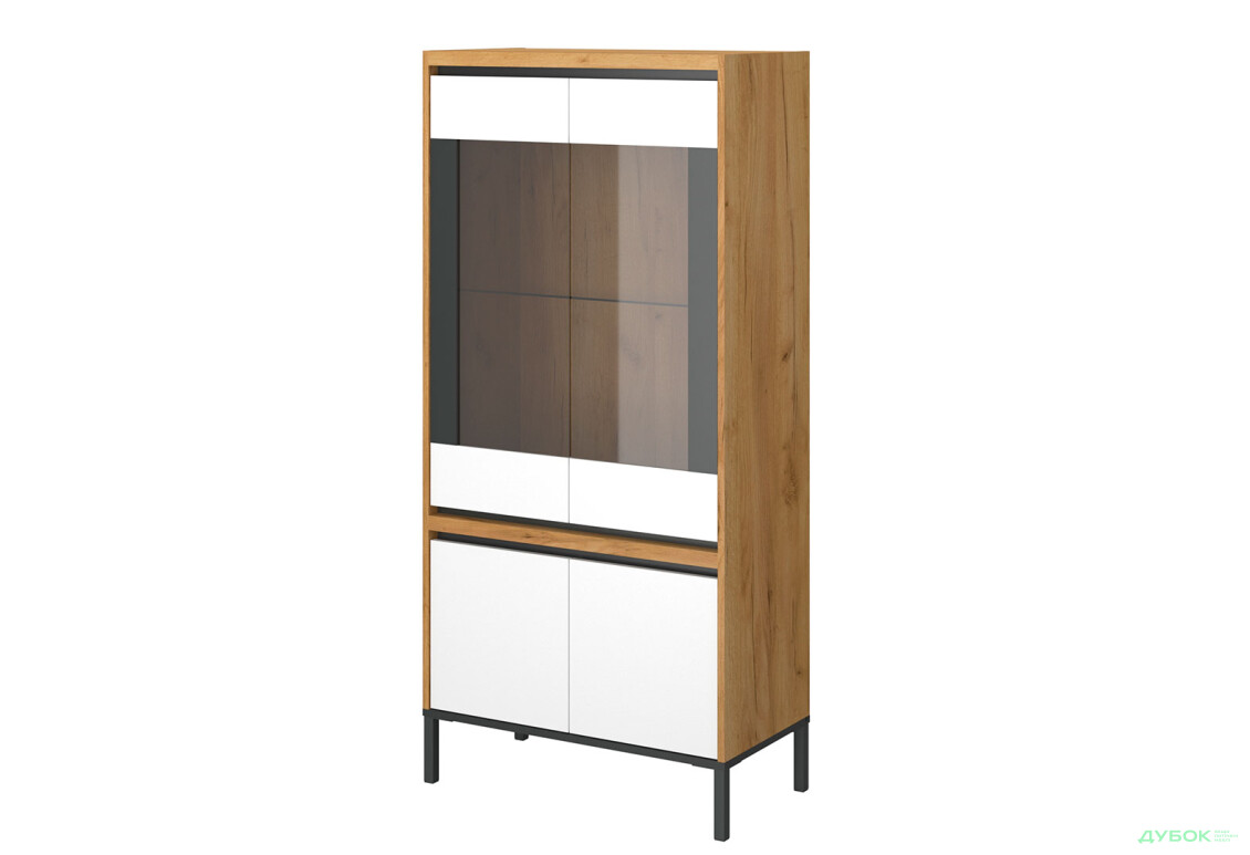 Шафа-вітрина низька VMV holding Палмор 77 см Дуб крафт золотий/Білий - Зображення 1 Зображення 1 - Шафа-вітрина низька VMV holding Палмор 77 см Дуб крафт золотий/Білий