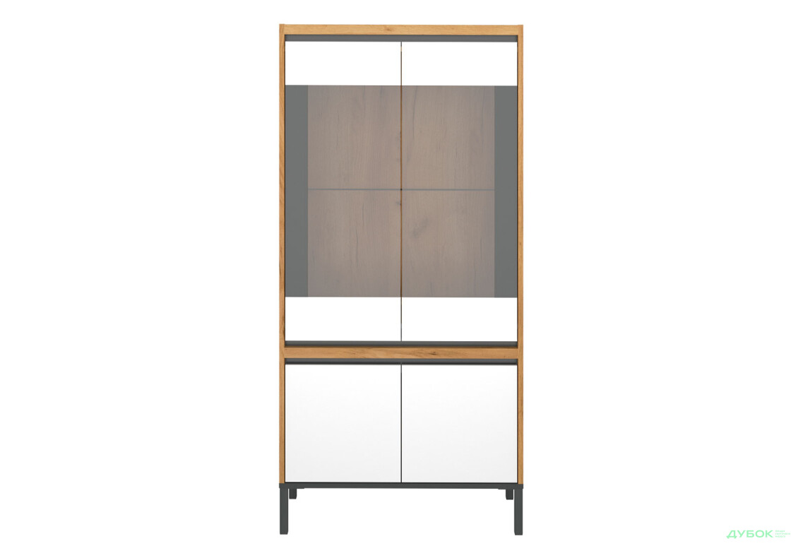 Шафа-вітрина низька VMV holding Палмор 77 см Дуб крафт золотий/Білий - Зображення 2 Зображення 2 - Шафа-вітрина низька VMV holding Палмор 77 см Дуб крафт золотий/Білий