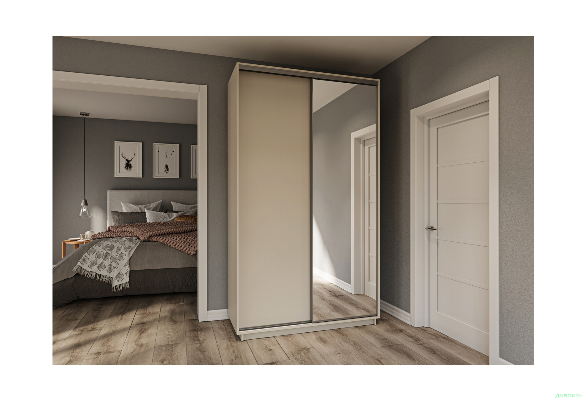 Шафа-купе Garant 2-дверна 140x220x60 см - Зображення 2 Зображення 2 - Шафа-купе Garant 2-дверна 140x220x60 см