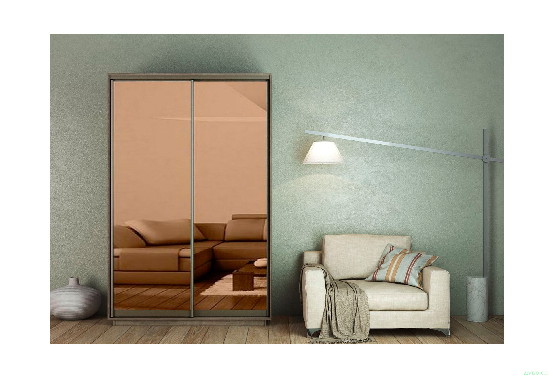 Зображення 14 - Шафа-купе Garant 2-дверна 150x220x60 см