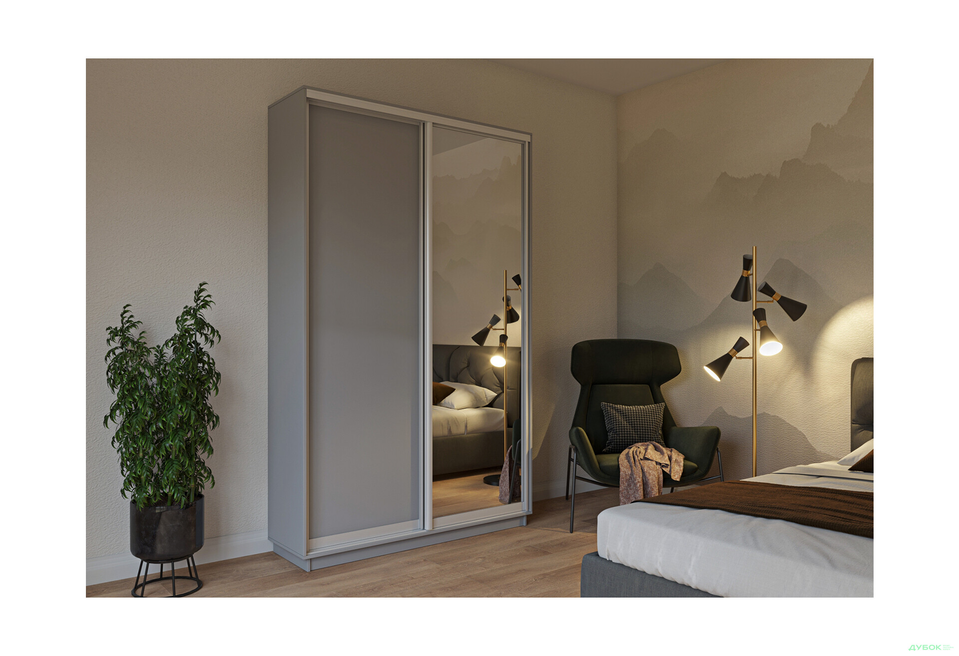 Шафа-купе Garant 2-дверна 150x220x60 см - Зображення 4 Зображення 4 - Шафа-купе Garant 2-дверна 150x220x60 см