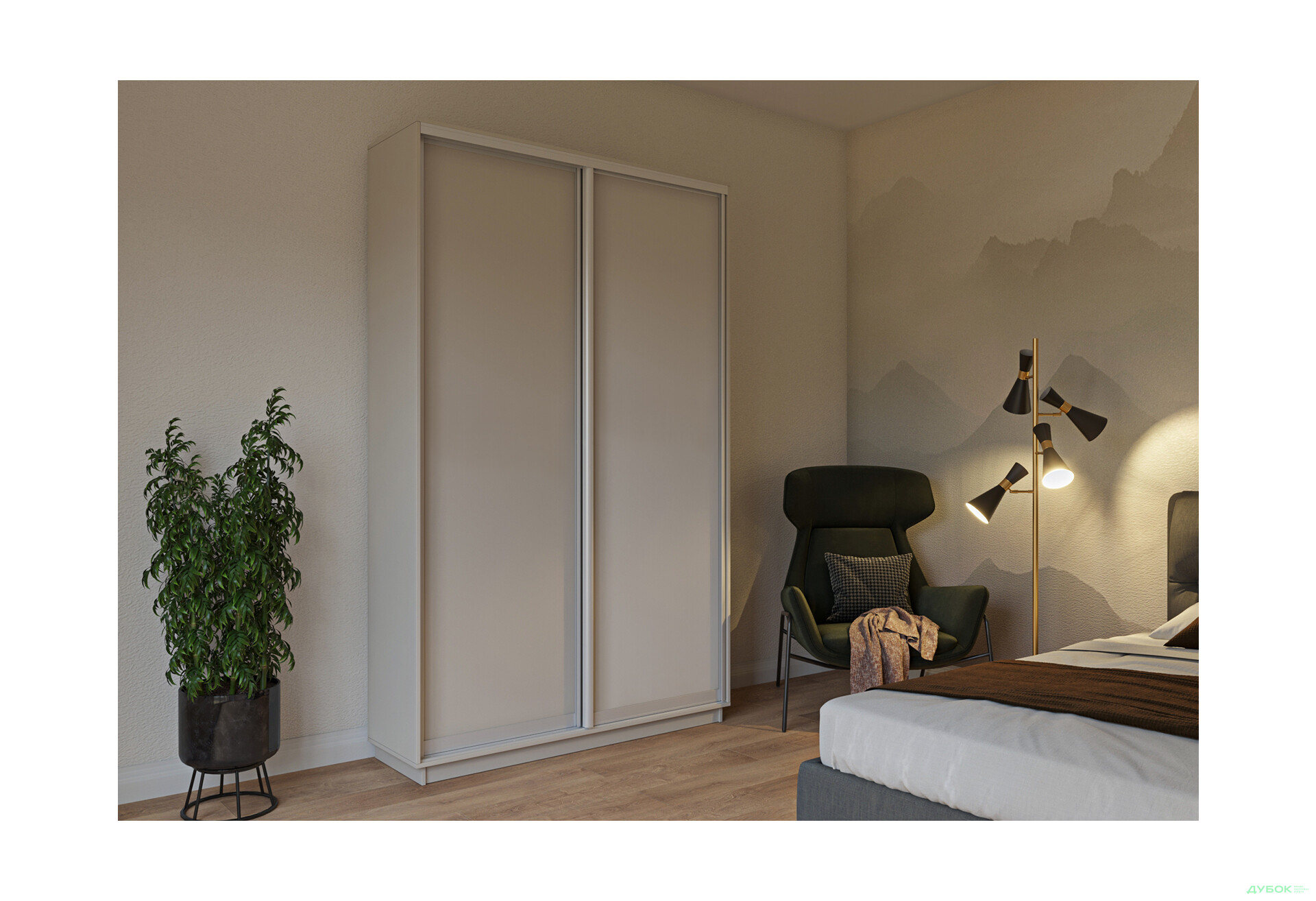 Шафа-купе Garant 2-дверна 150x240x60 см - Зображення 2 Зображення 2 - Шафа-купе Garant 2-дверна 150x240x60 см