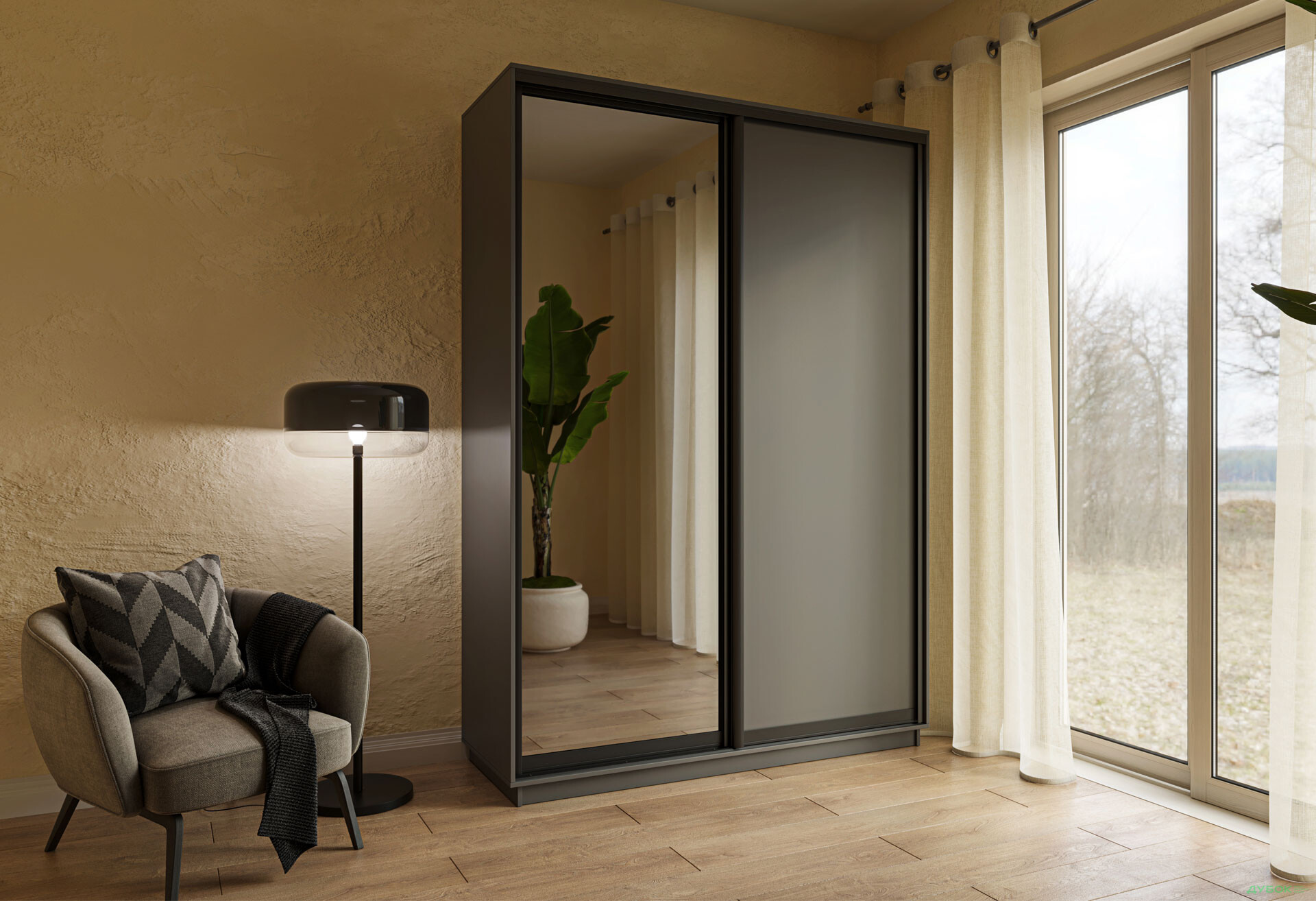 Шафа-купе Garant 2-дверна 160x220x60 см - Зображення 24 Зображення 24 - Шафа-купе Garant 2-дверна 160x220x60 см