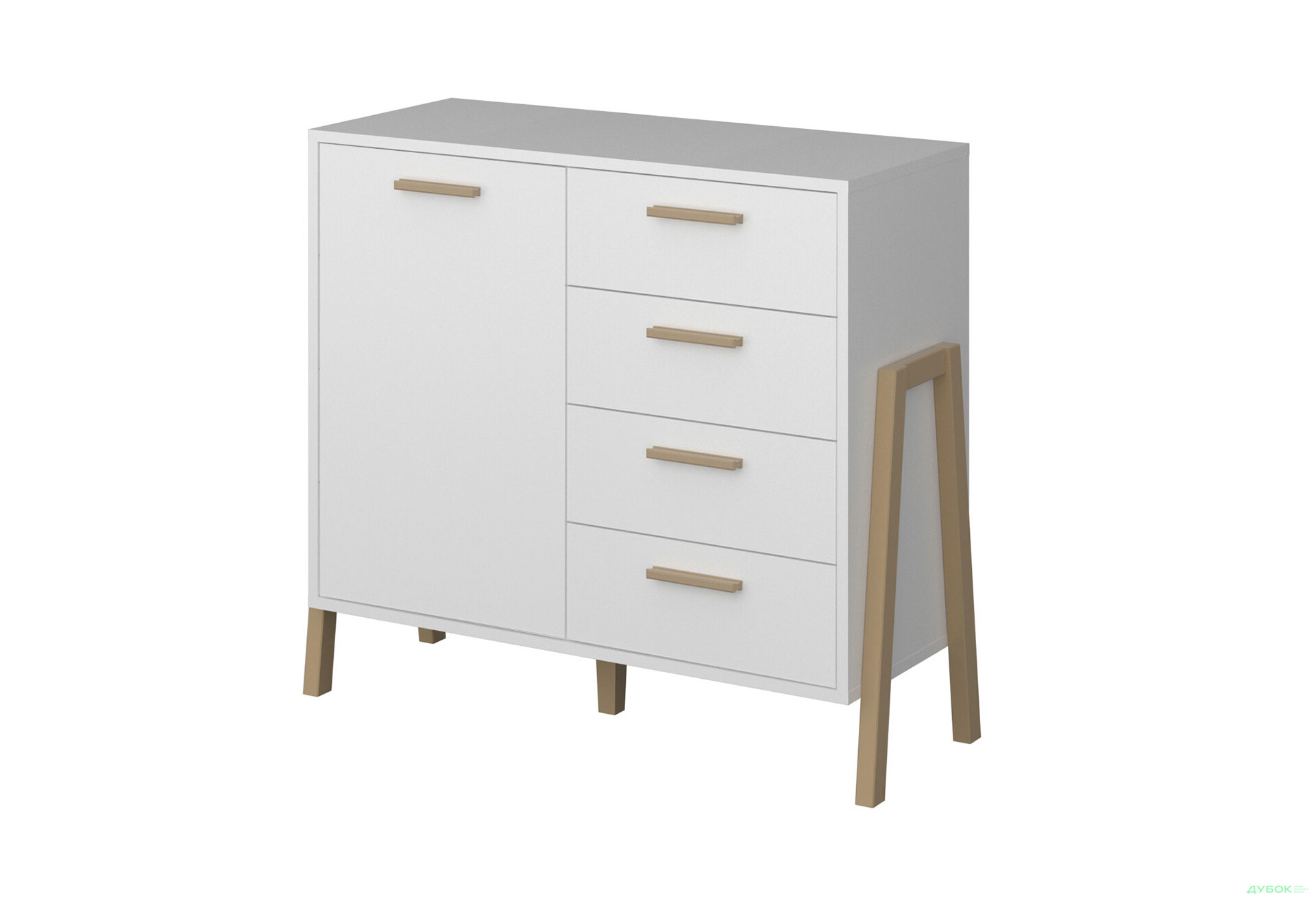 Комод VMV holding Бель 1-дверний з 4 шухлядами 102 см - Зображення 1 Зображення 1 - Комод VMV holding Бель 1-дверний з 4 шухлядами 102 см