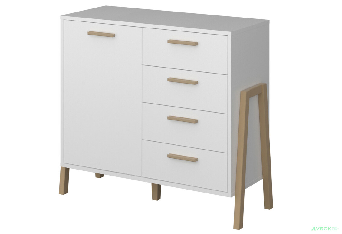 Комод VMV holding Бель 1-дверний з 4 шухлядами 102 см - Зображення 1 Зображення 1 - Комод VMV holding Бель 1-дверний з 4 шухлядами 102 см