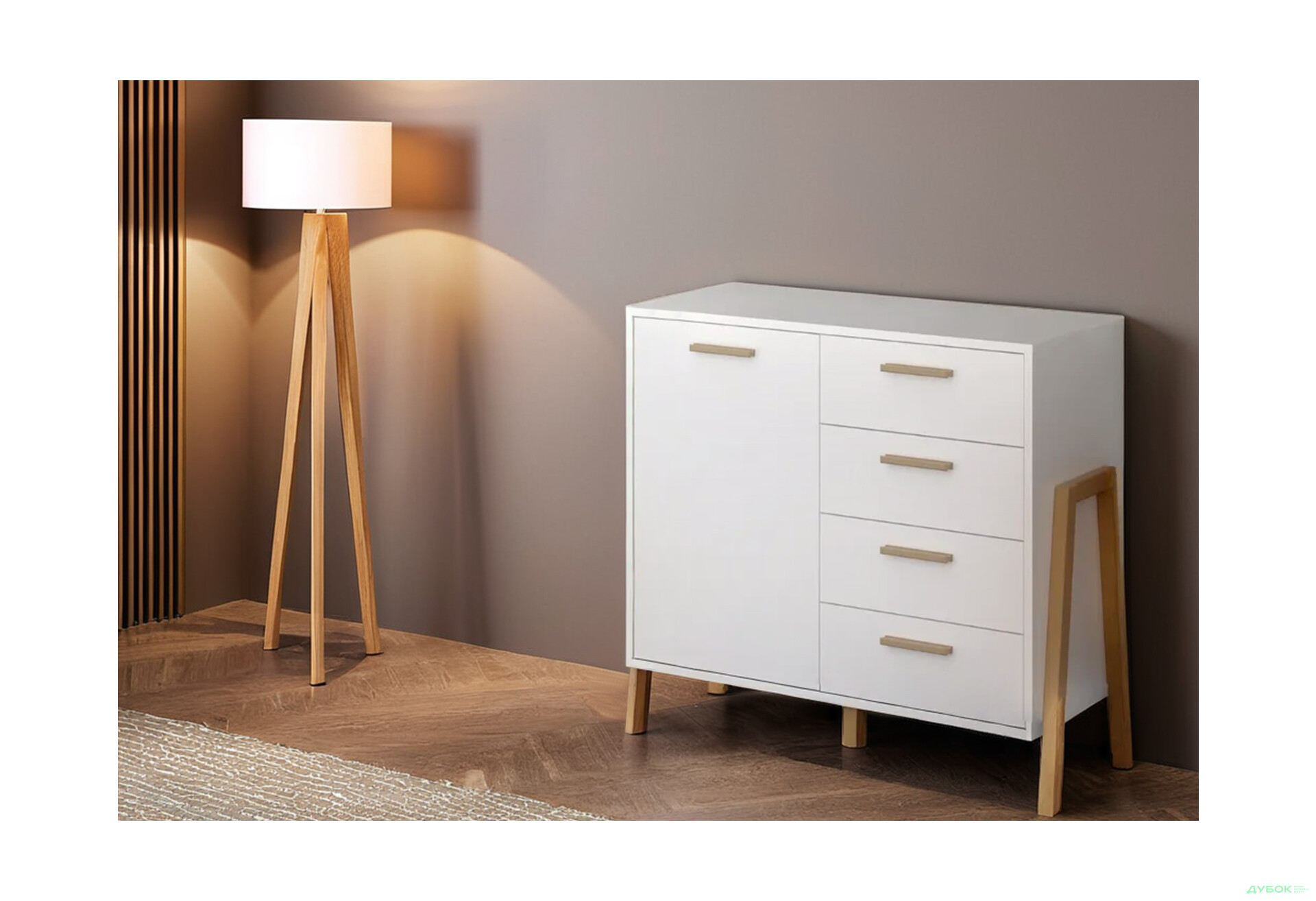 Комод VMV holding Бель 1-дверний з 4 шухлядами 102 см - Зображення 2 Зображення 2 - Комод VMV holding Бель 1-дверний з 4 шухлядами 102 см