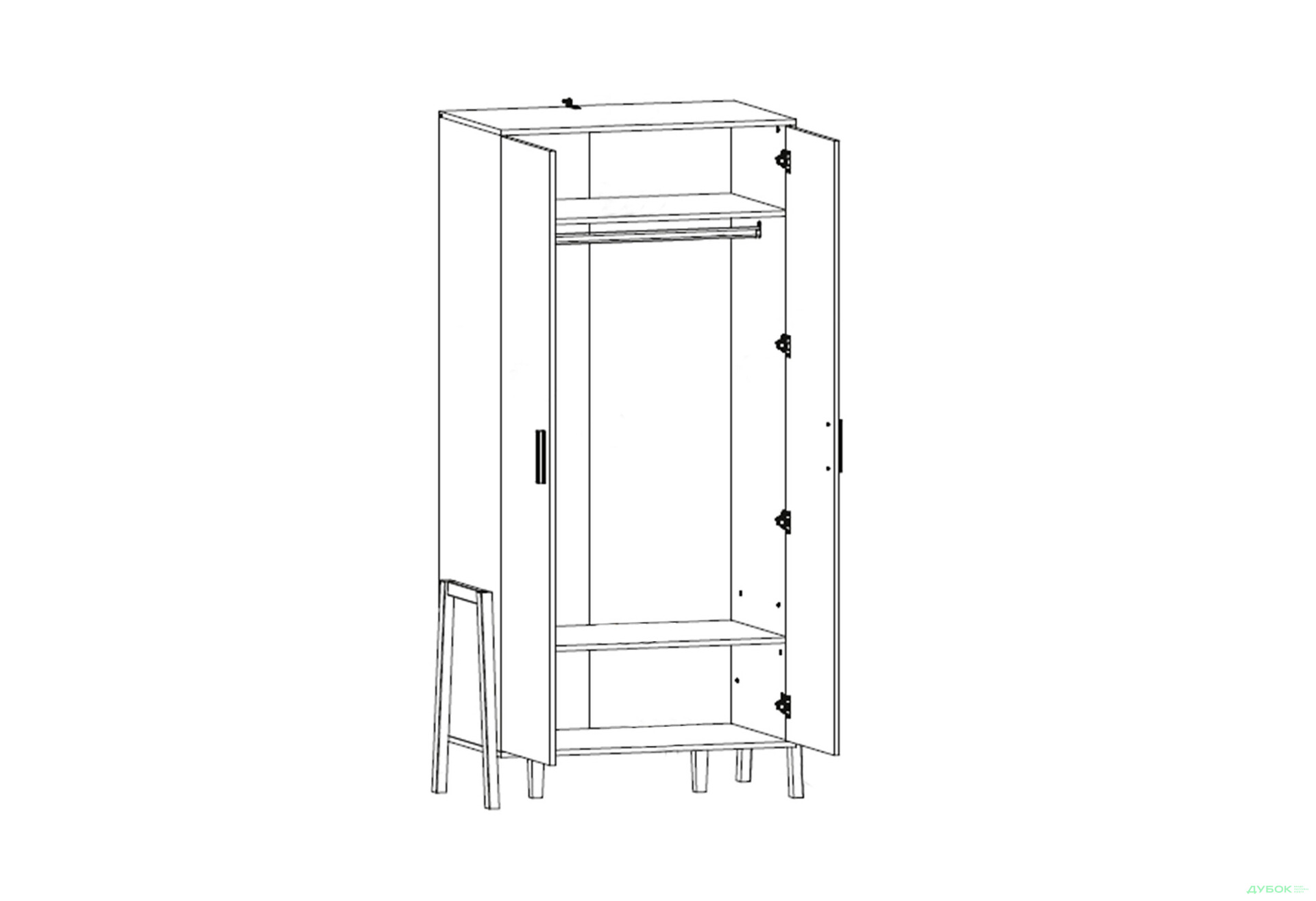 Шафа VMV holding Бель 2-дверна 100 см - Зображення 4 Зображення 4 - Шафа VMV holding Бель 2-дверна 100 см