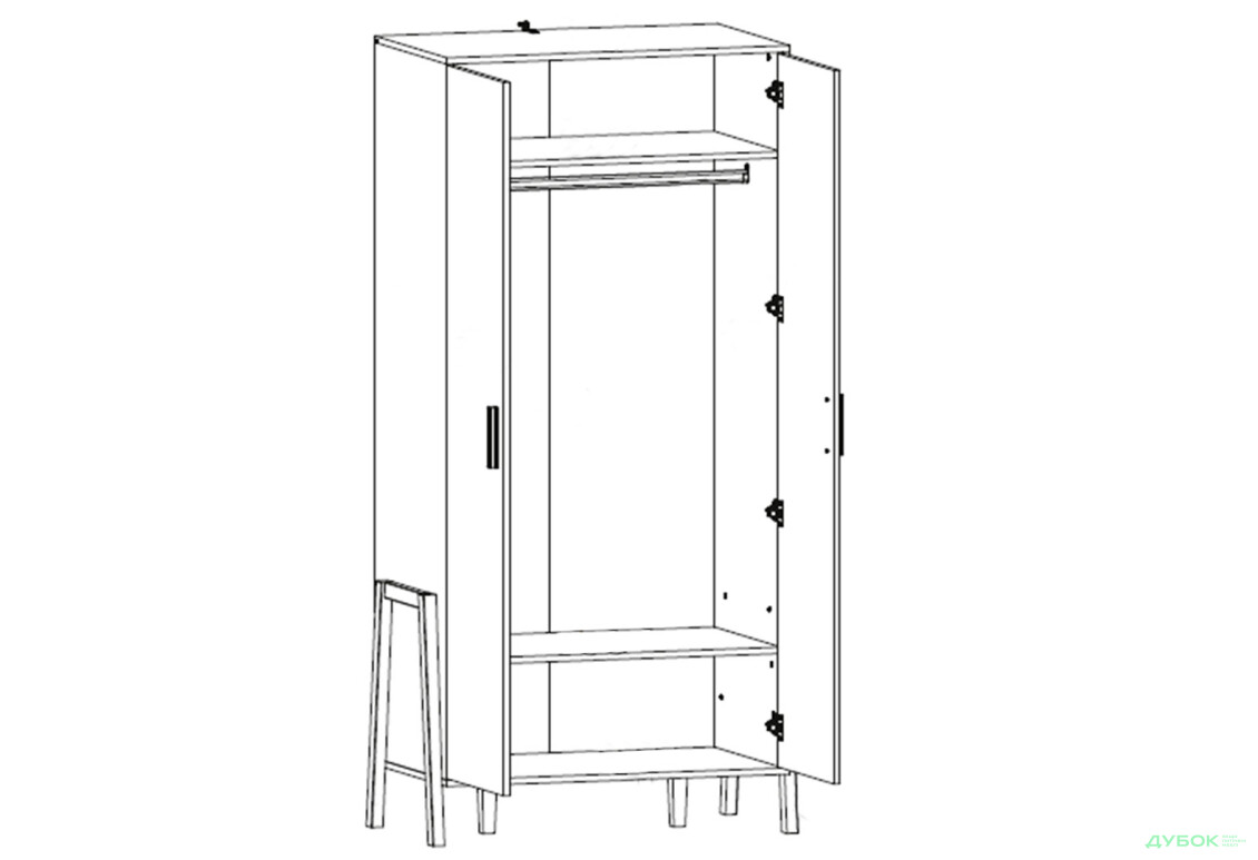 Шафа VMV holding Бель 2-дверна 100 см - Зображення 4 Зображення 4 - Шафа VMV holding Бель 2-дверна 100 см