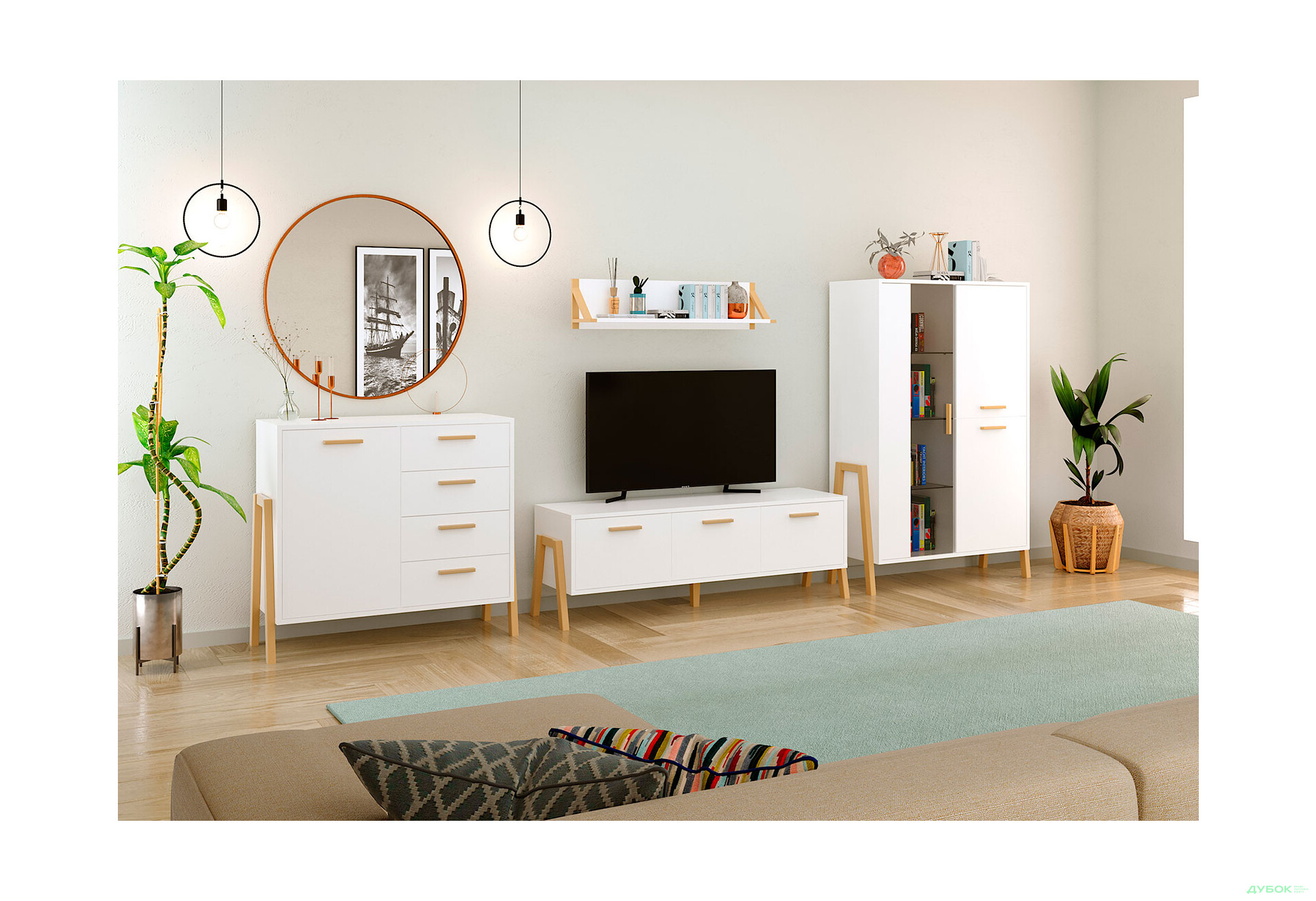 Комплект стінка з вітриною та комодом VMV holding Бель 356 см - Зображення 1 Зображення 1 - Комплект стінка з вітриною та комодом VMV holding Бель 356 см