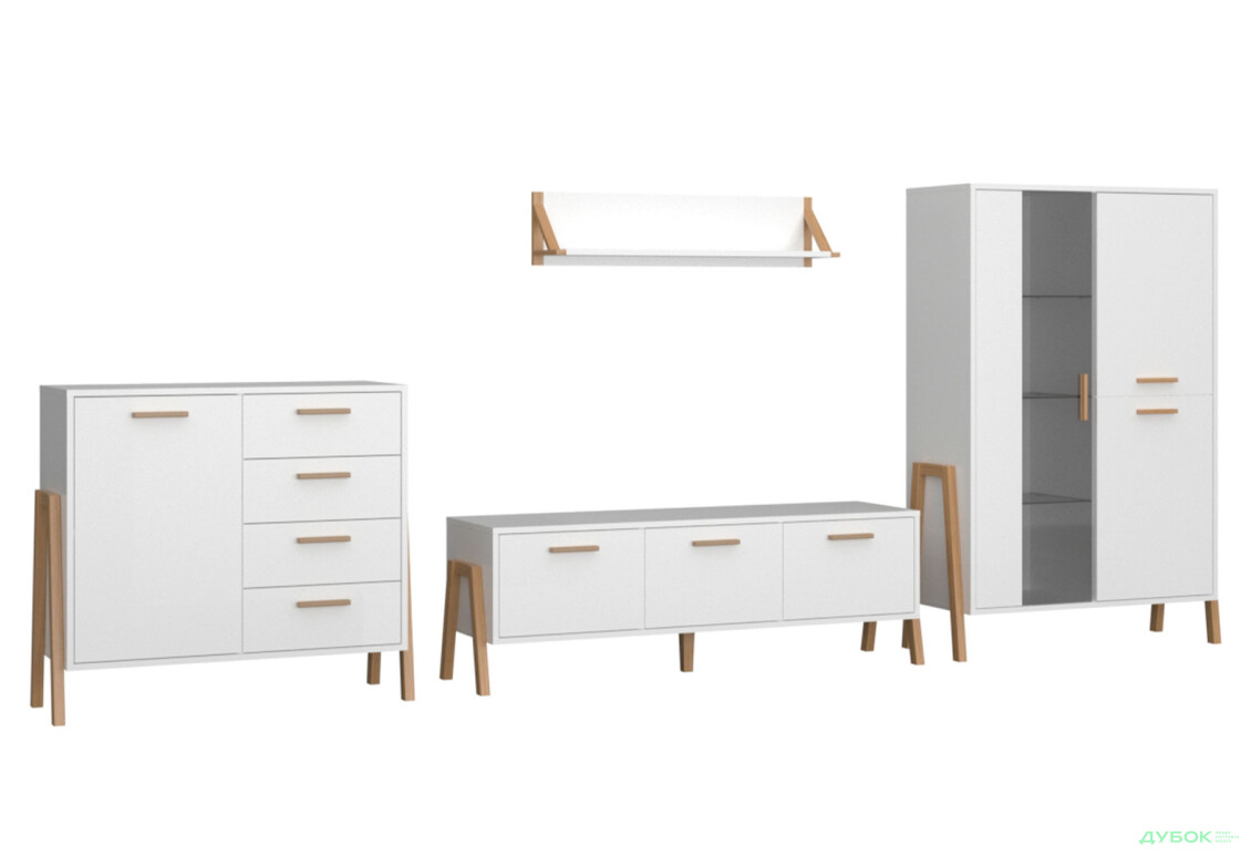 Комплект стінка з вітриною та комодом VMV holding Бель 356 см - Зображення 2 Зображення 2 - Комплект стінка з вітриною та комодом VMV holding Бель 356 см