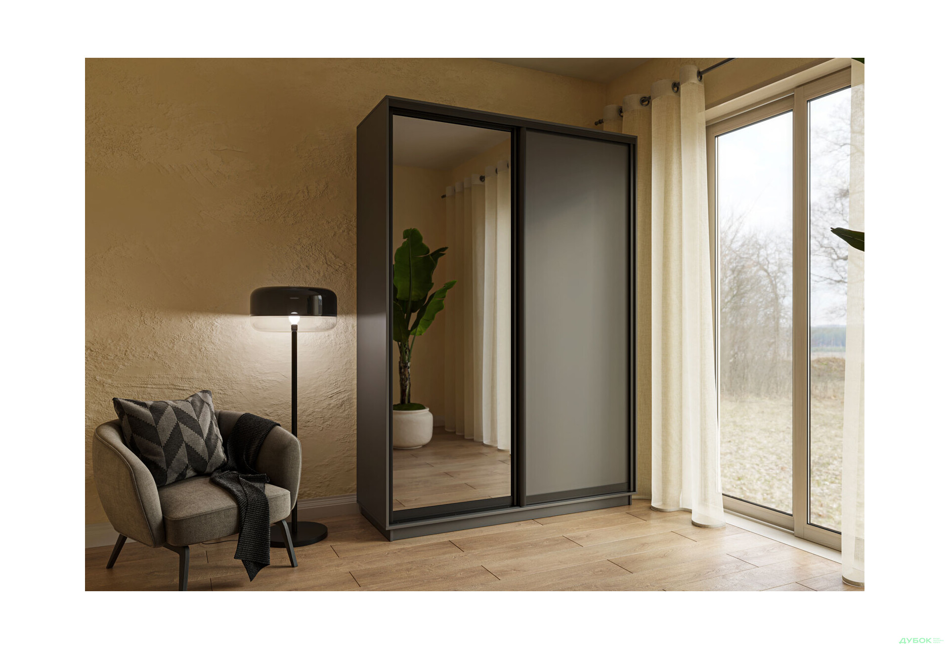 Шафа-купе Garant 2-дверна 170x220x45 см - Зображення 6 Зображення 6 - Шафа-купе Garant 2-дверна 170x220x45 см