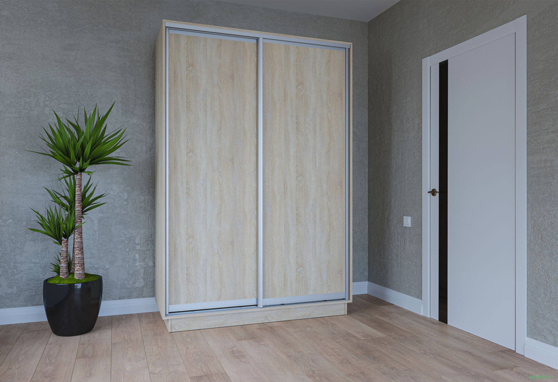 Шафа-купе Garant 2-дверна 170x220x45 см - Зображення 2 Зображення 2 - Шафа-купе Garant 2-дверна 170x220x45 см