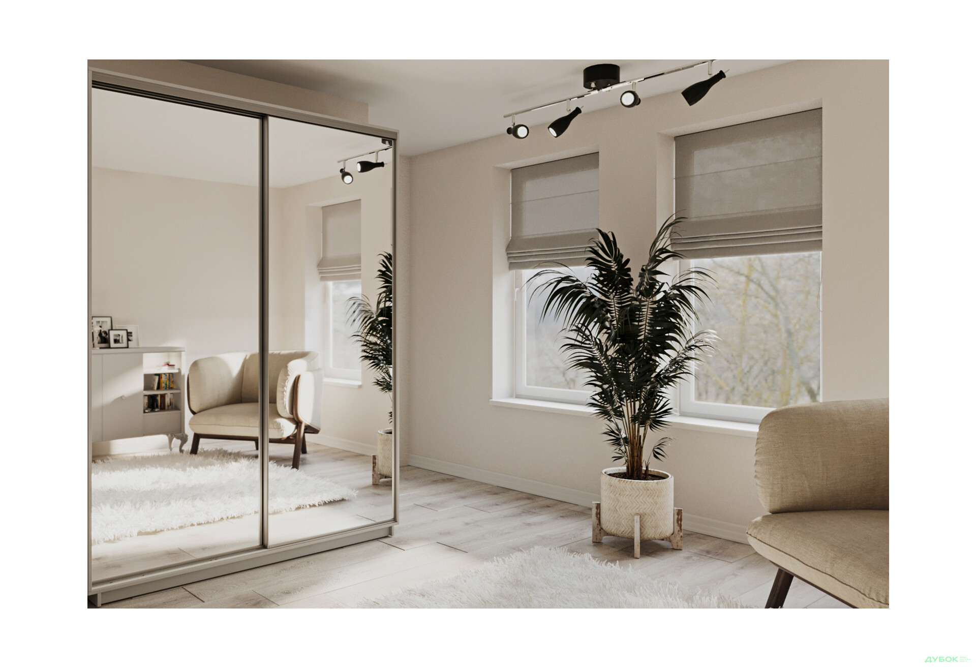 Шафа-купе Garant 2-дверна 180x220x60 см - Зображення 8 Зображення 8 - Шафа-купе Garant 2-дверна 180x220x60 см