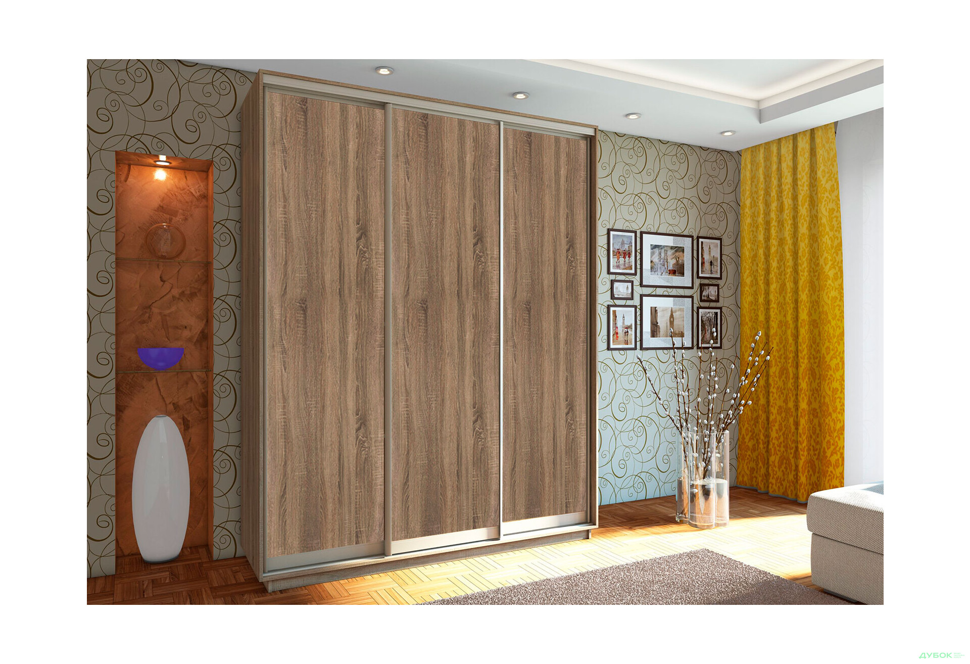 Шафа-купе Garant 3-дверна 210x220x60 см - Зображення 17 Зображення 17 - Шафа-купе Garant 3-дверна 210x220x60 см