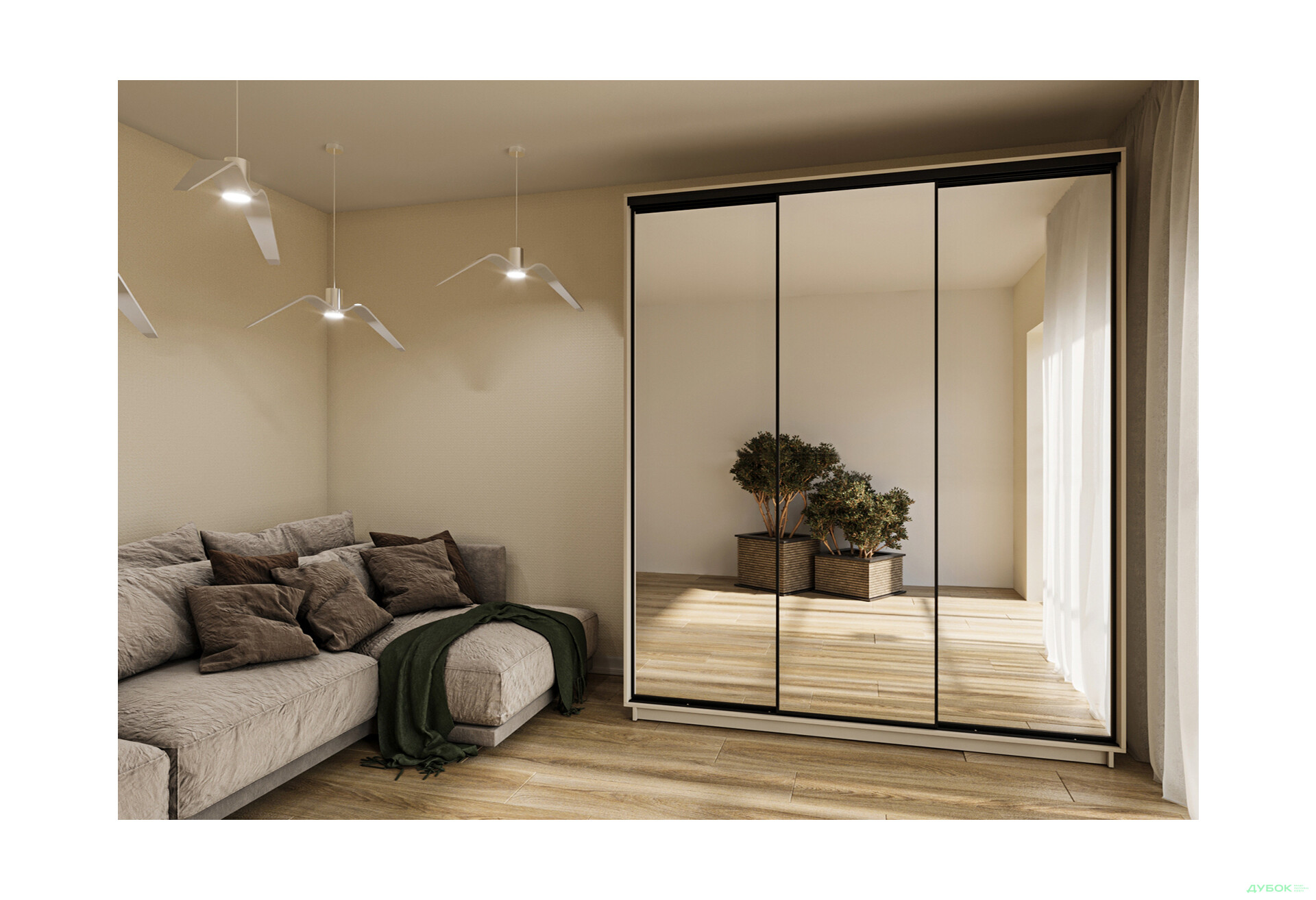 Шафа-купе Garant 3-дверна 210x220x60 см - Зображення 16 Зображення 16 - Шафа-купе Garant 3-дверна 210x220x60 см