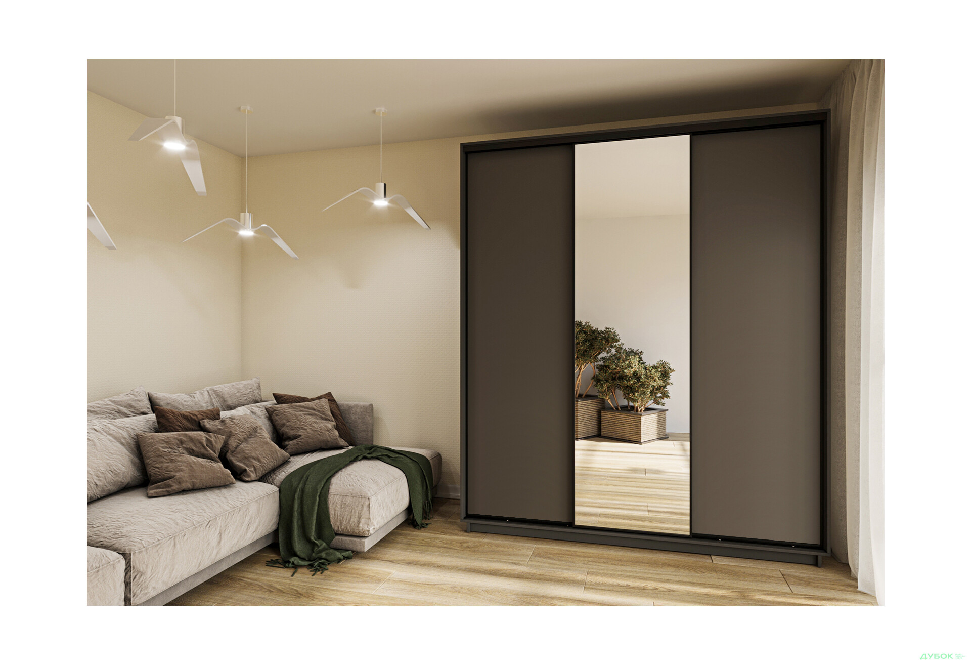 Шафа-купе Garant 3-дверна 210x240x60 см - Зображення 2 Зображення 2 - Шафа-купе Garant 3-дверна 210x240x60 см