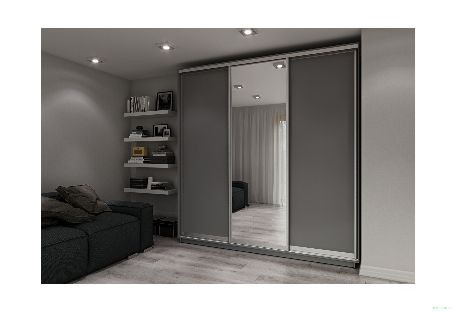 Шафа-купе Garant 3-дверна 220x240x60 см - Зображення 5 Зображення 5 - Шафа-купе Garant 3-дверна 220x240x60 см