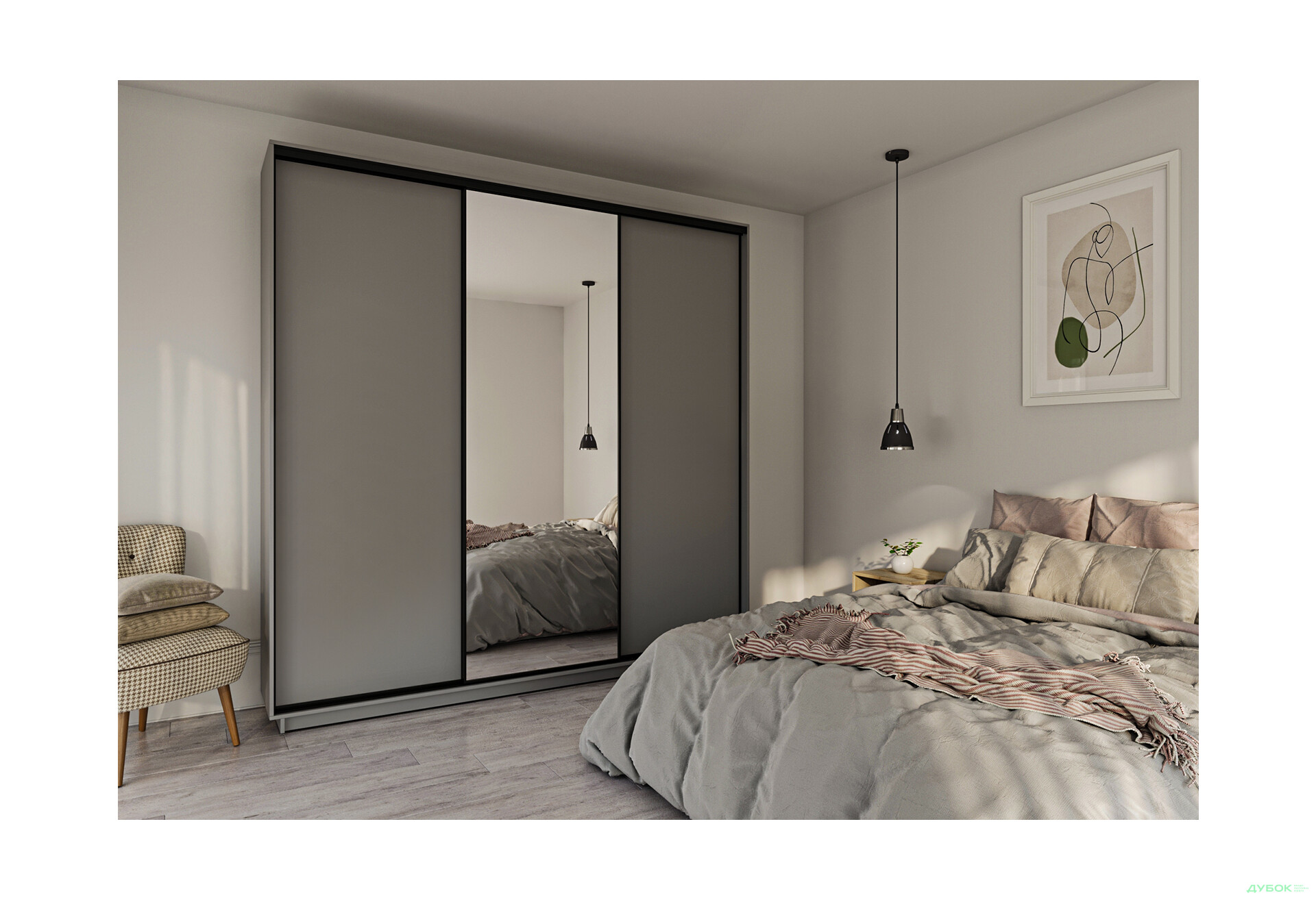 Шафа-купе Garant 3-дверна 240x240x45 см - Зображення 2 Зображення 2 - Шафа-купе Garant 3-дверна 240x240x45 см