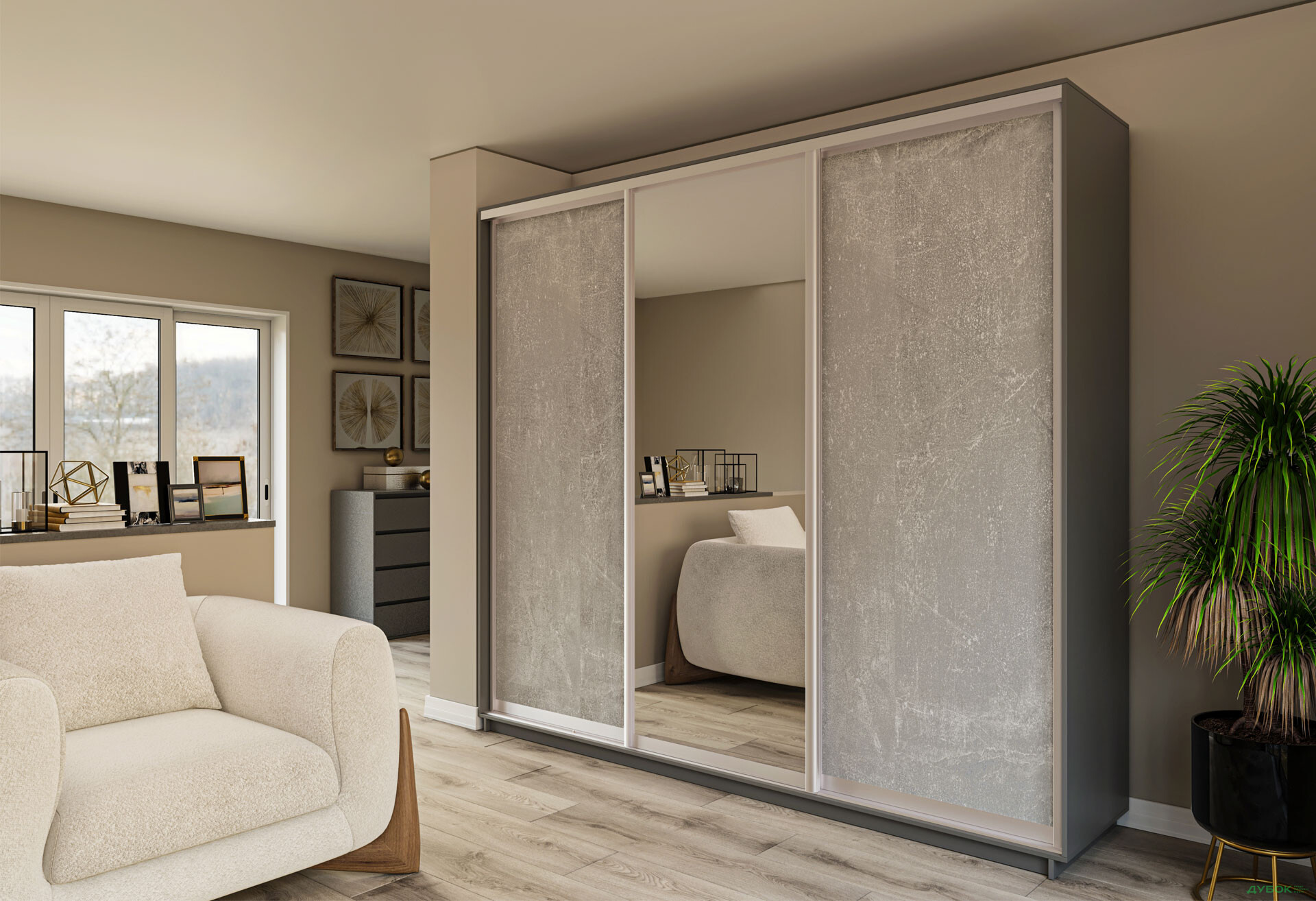 Шафа-купе Garant 3-дверна 260x220x60 см - Зображення 10 Зображення 10 - Шафа-купе Garant 3-дверна 260x220x60 см