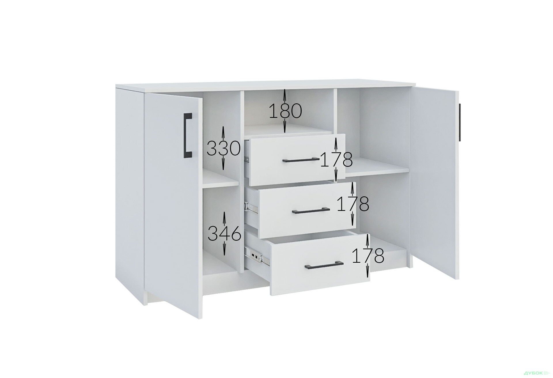 Изображение 9 - Комод Garant К 2-дверный с 3 ящиками 120 см