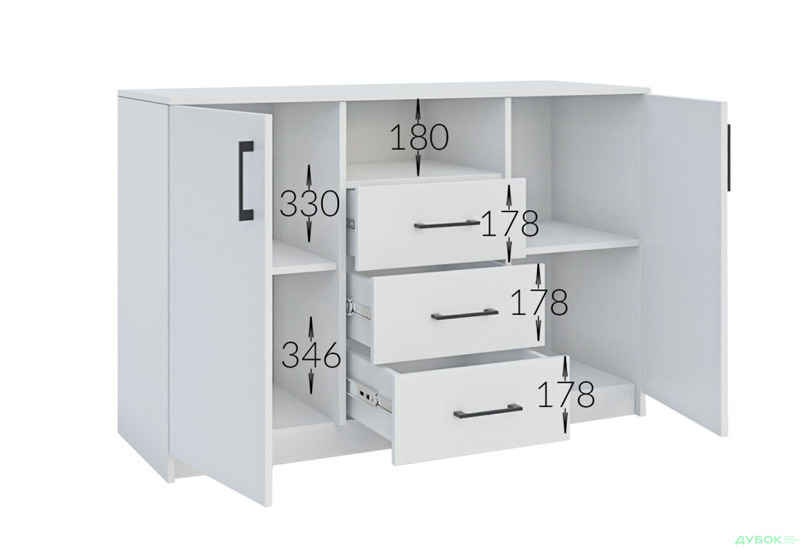 Изображение 9 - Комод Garant К 2-дверный с 3 ящиками 120 см
