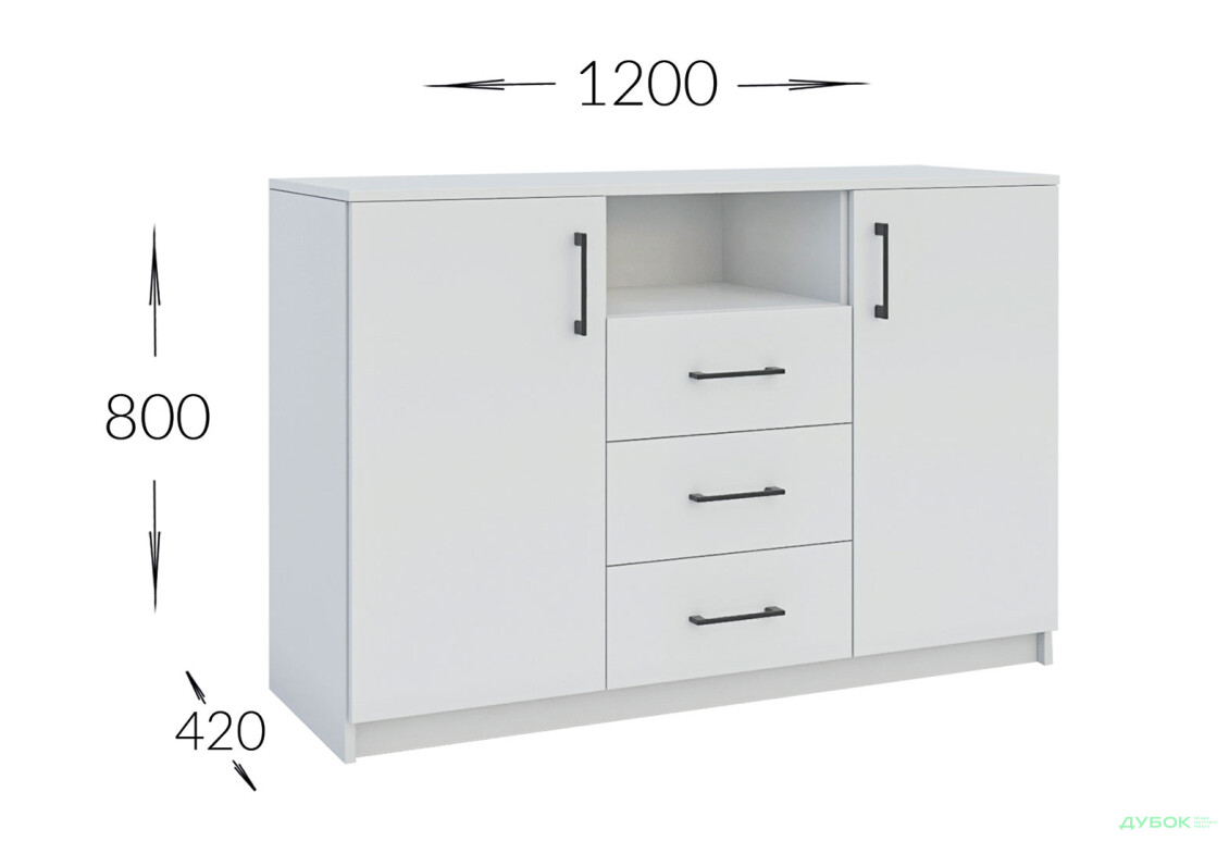 Изображение 8 - Комод Garant К 2-дверный с 3 ящиками 120 см