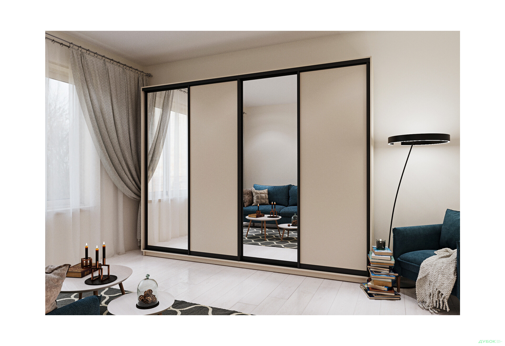 Шафа-купе Garant 4-дверна 310x240x45 см - Зображення 5 Зображення 5 - Шафа-купе Garant 4-дверна 310x240x45 см