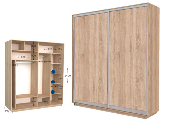 Шафа-купе Garant Практик №75 2-дверна 190 см