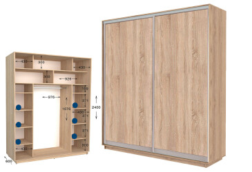 Шафа-купе Garant Практик №80/2 2-дверна 190 см