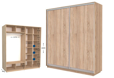 Шафа-купе Garant Практик №86/2 2-дверна 200 см