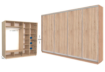 Шафа-купе Garant Практик №86/4 4-дверна 200 см