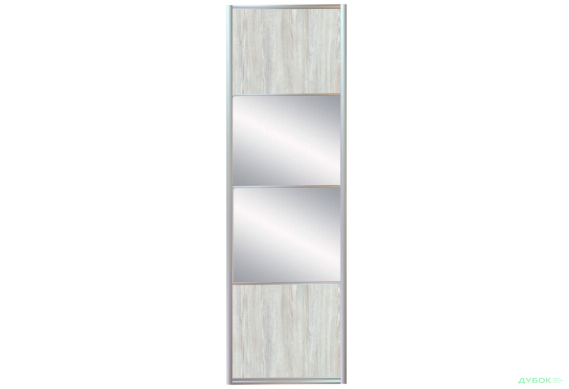Зображення 2 - Фасад Комб 7_7/7 ДСП + Дзеркало Срібло 805х2400 Київський стандарт