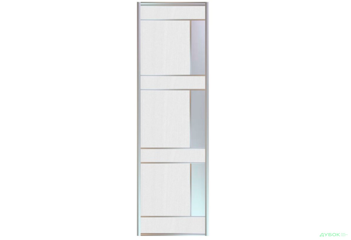 Зображення 5 - Фасад Комб 2_2/1 ДСП + Дзеркало Срібло 680х2400 Київський стандарт