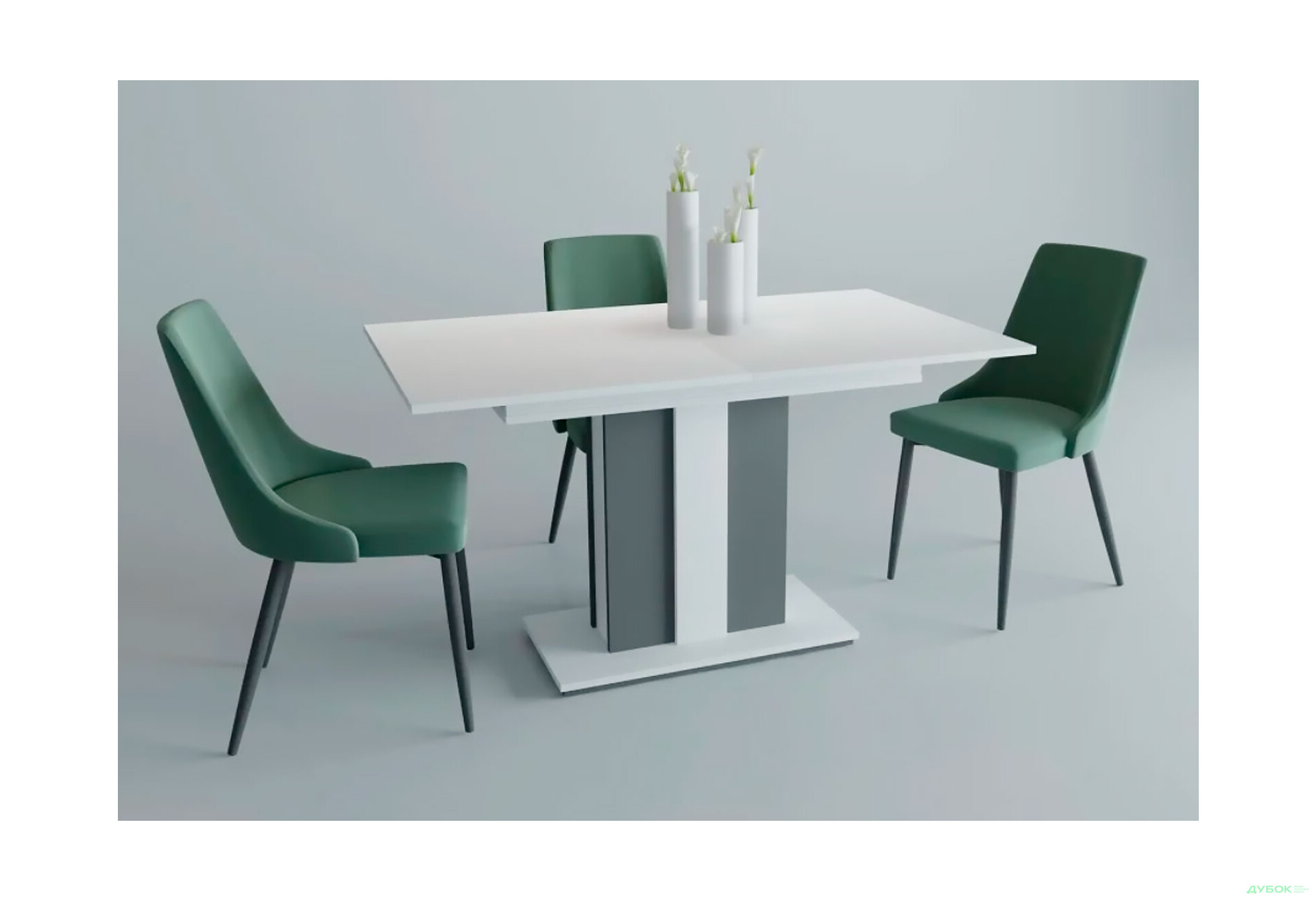 Изображение 15 - Стол обеденный Intarsio Класик / Clasic 140x80 см раскладной, , аляска белая РЕ/антрацит