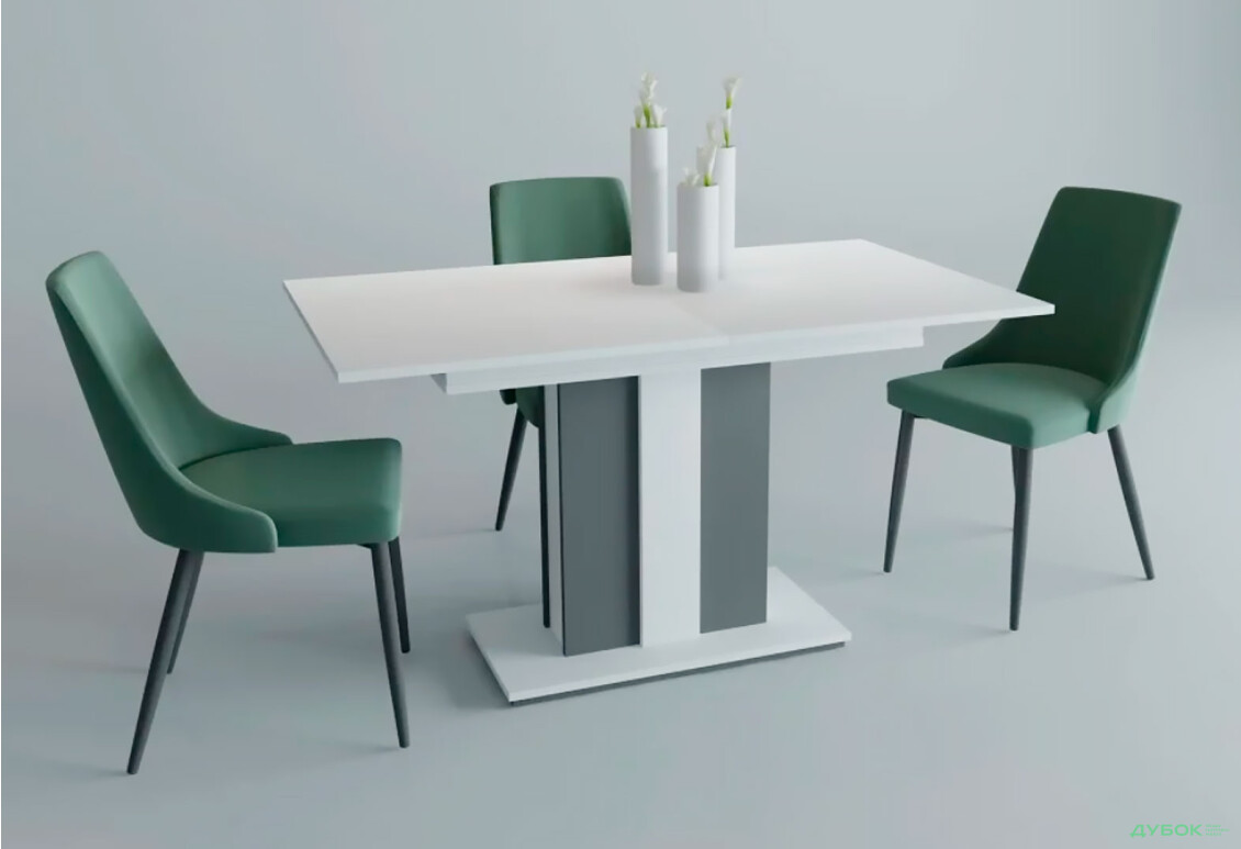 Изображение 15 - Стол обеденный Intarsio Класик / Clasic 140x80 см раскладной, , аляска белая РЕ/антрацит