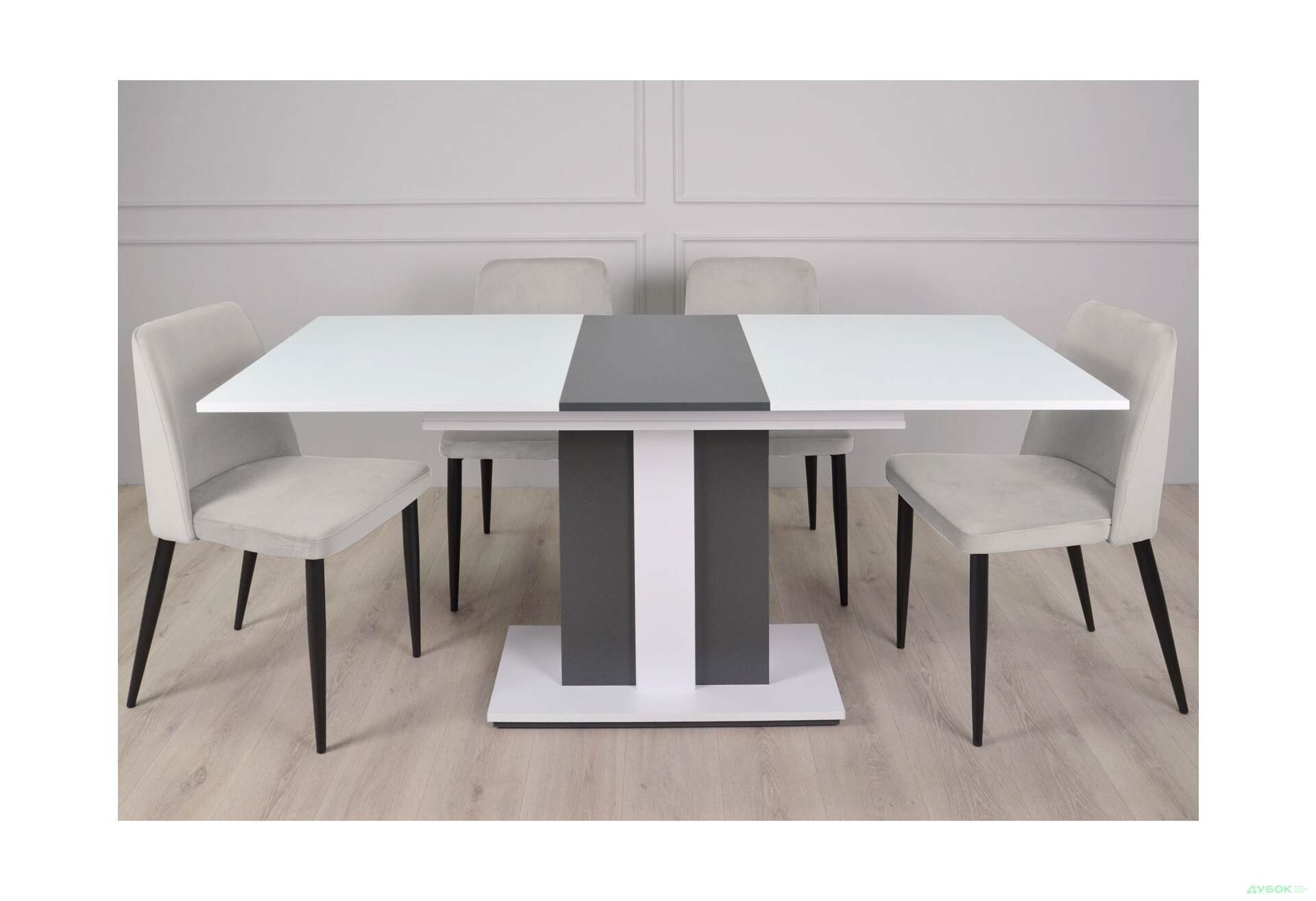 Изображение 10 - Стол обеденный Intarsio Класик / Clasic 140x80 см раскладной, , аляска белая РЕ/антрацит