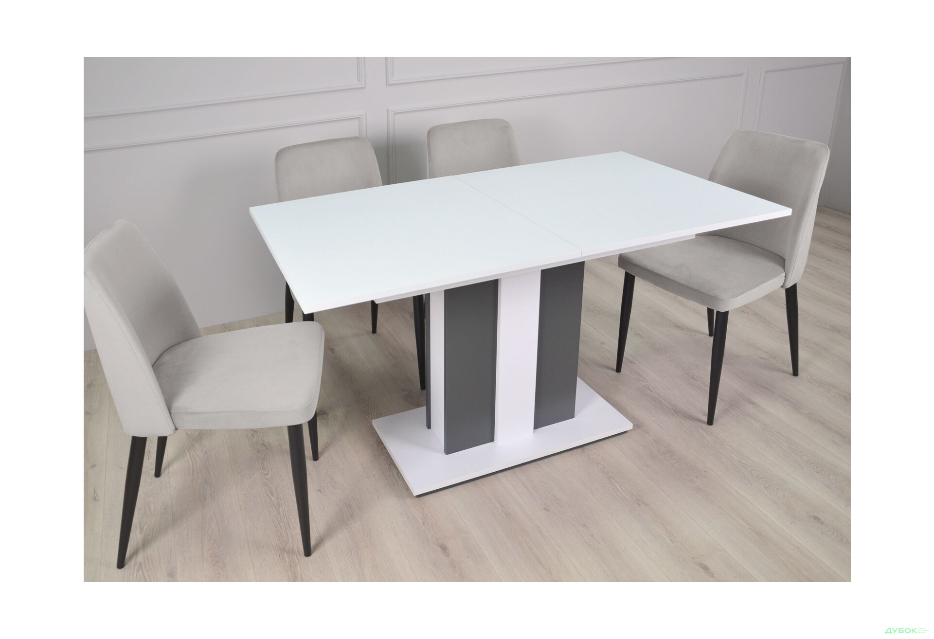 Изображение 11 - Стол обеденный Intarsio Класик / Clasic 140x80 см раскладной, , аляска белая РЕ/антрацит