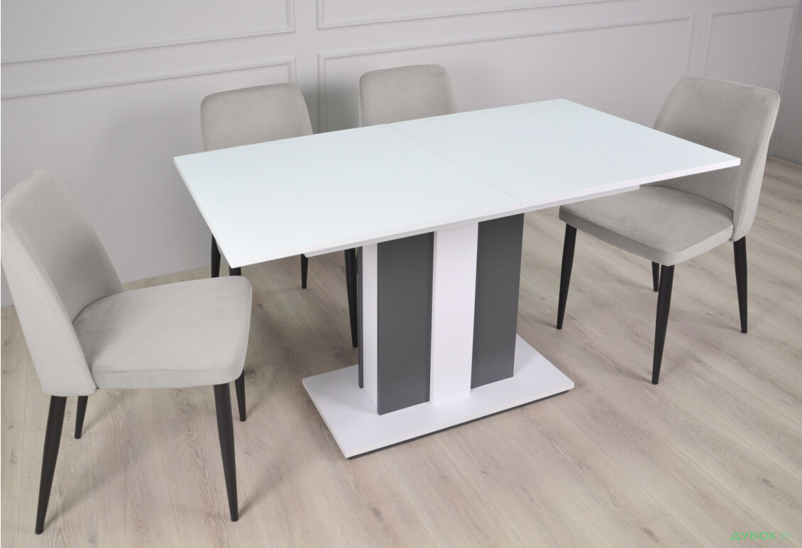 Изображение 11 - Стол обеденный Intarsio Класик / Clasic 140x80 см раскладной, , аляска белая РЕ/антрацит