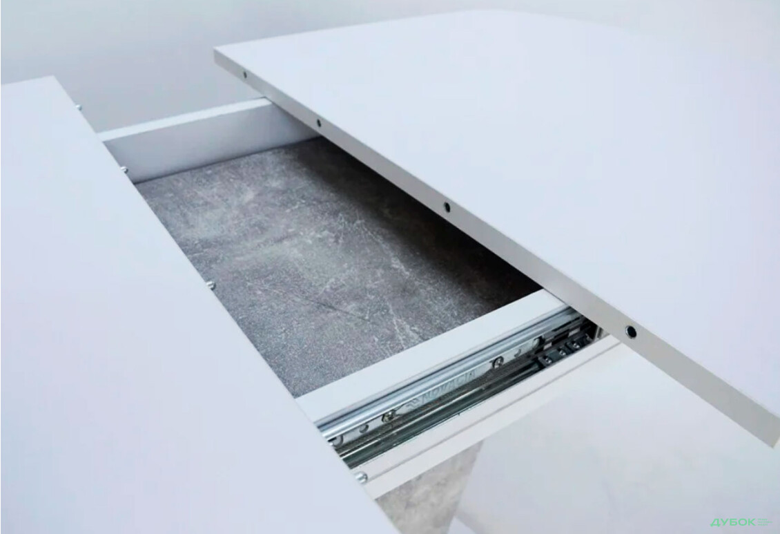 Фото 8 - Стіл обідній Intarsio Sheridan 110x68 см розкладний, біла аляска/індастріал